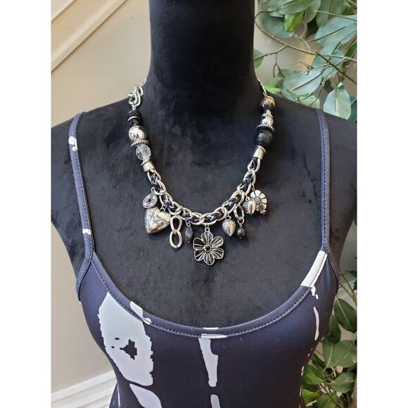 Women's Camisole Dress Medium Black Tie Dye Print Sleeveless Stretch Round Neck - Picture 5 of 11